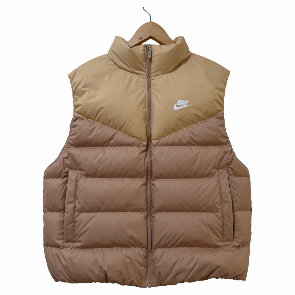 Nike Sportswear Womens Therma FIT Windrunner Down‎ Vest Size M Hemp/Sesame/White